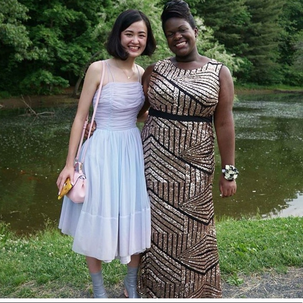 Black and Gold Prom Dress